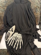 Scream Costume With Hands, Mask, Ribbon, Gown Robe Ghost Face
