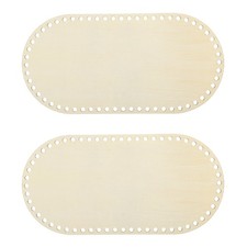 2Pcs Wooden Basket Bottom, 5.91x11.81" Oval Blank Wood Base Crochet Basket