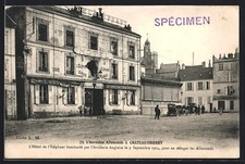 Old postcard Château-Thierry, the Hotel de l'Éléphant bombed by the English Artillery l 