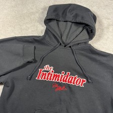 NASCAR Hoodie Mens L Black Dale Earnhardt The Intimidator Embroidered Pullover