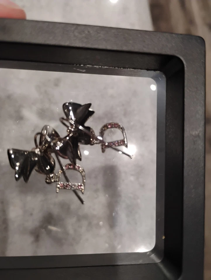 Christian Dior Dangle Bow Earrings Authentic - Image 4 of 4