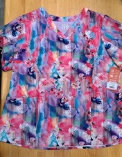 Barco One Women's 3XL Multicolor Floral Nurse Medical Scrub Top NWT