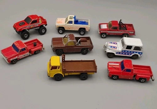 VTG Hot Wheels Matchbox ERTL Diecast Fall Guy Pickup Truck Vehicle Lot of 8