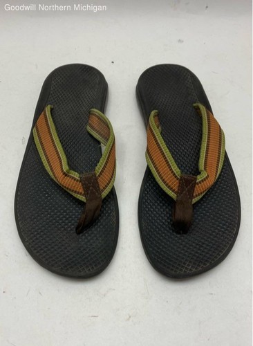 Chaco Flip Flops Black Striped Flip Flops Sandals Women 10
