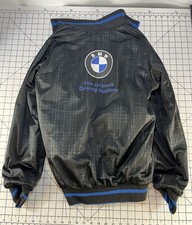 Vintage BMW Reversible Bomber Jacket Blue/Black Full Zip Racing F1 Corporate M