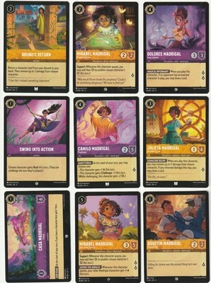 Disney Lorcana - Lot of 17 Encanto Movie Trading Game Cards (2023) - Set #50