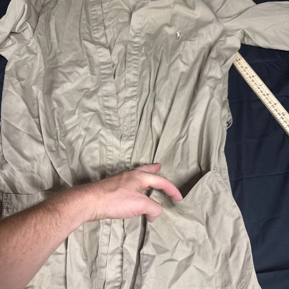 Gabardina Polo Ralph Lauren caqui para hombre pequeña/mediana 100 % algodón Foto 2 de 4