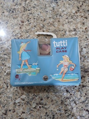 Rare Vintage 1965 Barbies, Tutti & Skipper's Tiny Sister Blue Vinyl Case