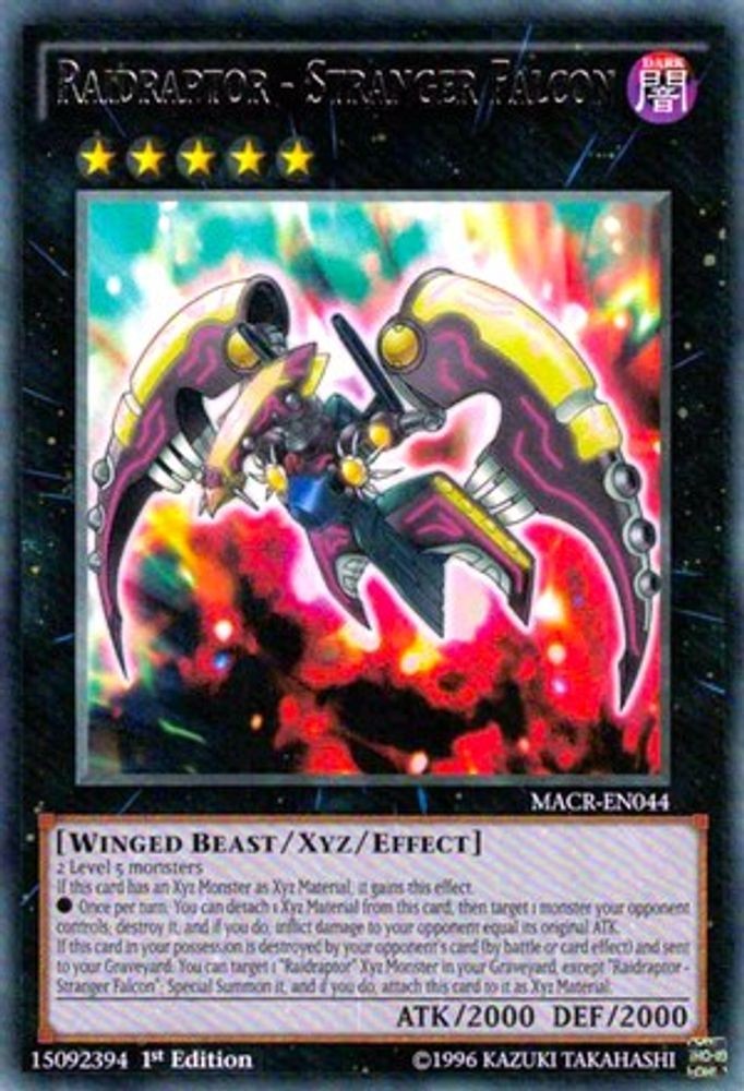 2017 YGO MACR - Raidraptor Stranger Falcon (#MACR-EN044, 1st, R, Lightly Played)