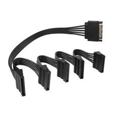 15 Pin SATA Power Extension Cable 1 Male to 5 Female Splitter Cord 1.6FT 50cm
