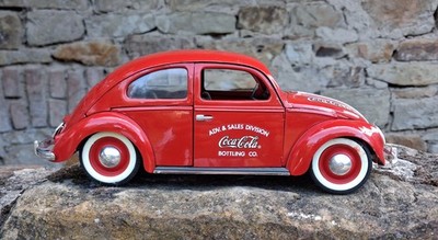 ***VINTAGE VW KÄFER*SOLIDO*COCCINELLE VW 1949*COCA~COLA* 1/17*BREZELKÄFER***