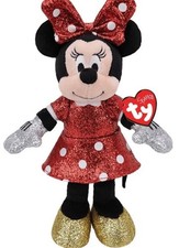 2020 TY Beanie Baby Disney 6" MINNIE MOUSE Super Sparkle Red Toy Plush With Tag