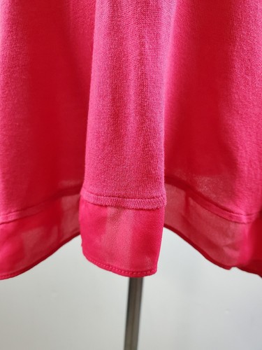 Deletta Anthropologie Medium Women Hot Pink Dress Long Sleeve Knee Length Rayon - Picture 2 of 10
