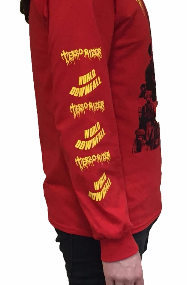 Terrorizer "World Downfall" Red Long Sleeve T Shirt - OFFICIAL - Image 2 of 4
