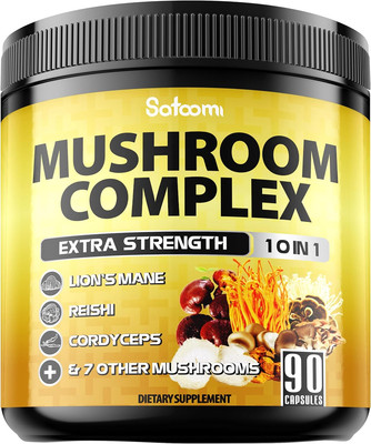 Satoomi 10In1 Mushroom Supplement Complex - 3 Month Supply - Lions Mane, Cordyce