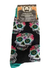 Novelty Skull Crew Novelty Socks Halloween Day of the Dead Men's Size 10-13