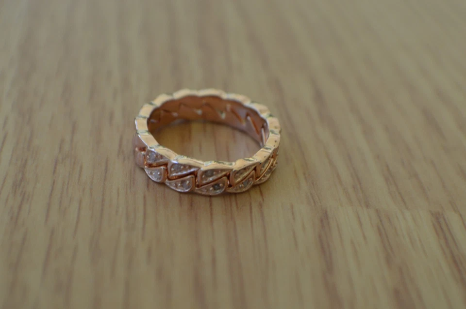 0.10ct Pink Diamond Stackable Rings 14K RG & Rhodium over Sterling Silver Size 6 - Image 4 of 4