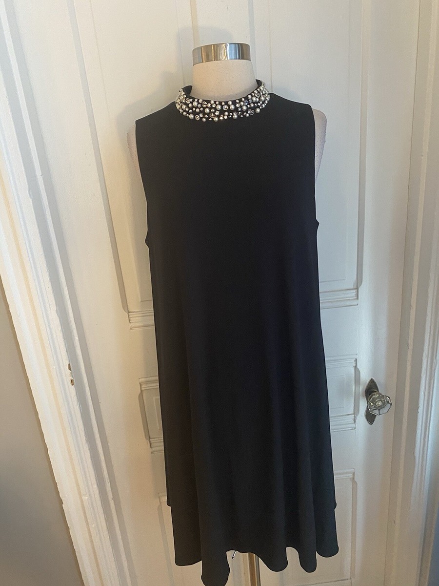 black sleeveless shift dress Women's Party Shift Dress Black, Size Large main image 1