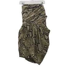 Michael Kors Womens Green Strapless Knee Length Reptile Print Dress Size 6