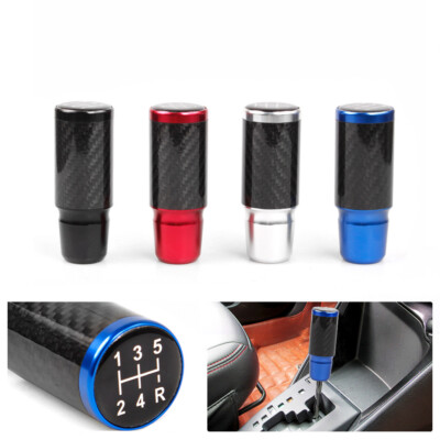 5/6Speed Carbon fiber pattern Car Aluminum Manual Stick Gear Lever Universal