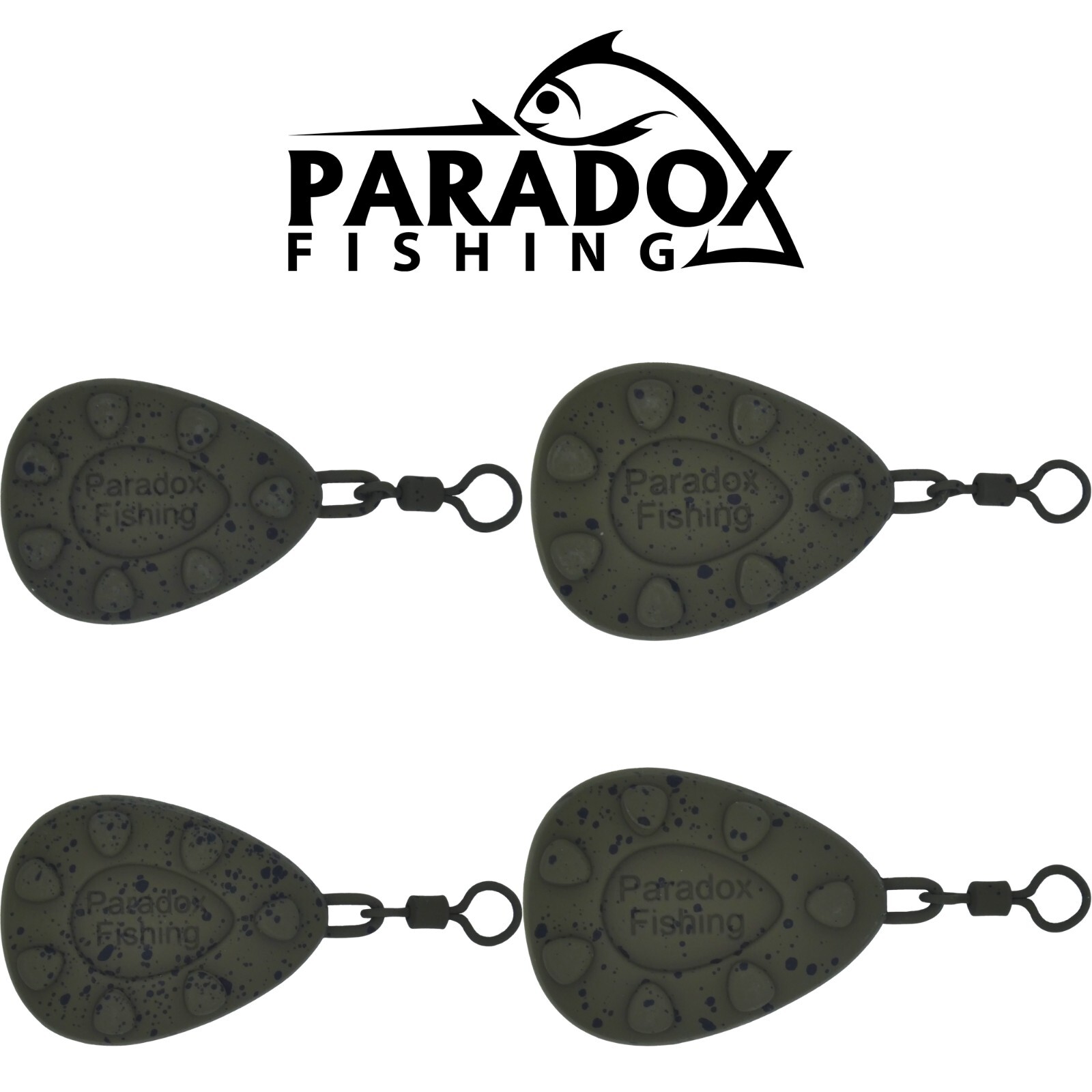 Materiel De Peche Set De 8 Plombs Pour Carpe Paradox Fishing - Poids : 56g, 71g, 85g, 99g (2 De Chaque) - Vert Mat Camouflage - Plombs De Fond Pour Pêche à La Carpe Materiel De Peche Set De 8 Plombs Pour Carpe Paradox Fishing - Poids : 56g, 71g, 85g, 99g (2 De Chaque) - Vert Mat Camouflage - Plombs De Fond Pour Pêche à La Carpe