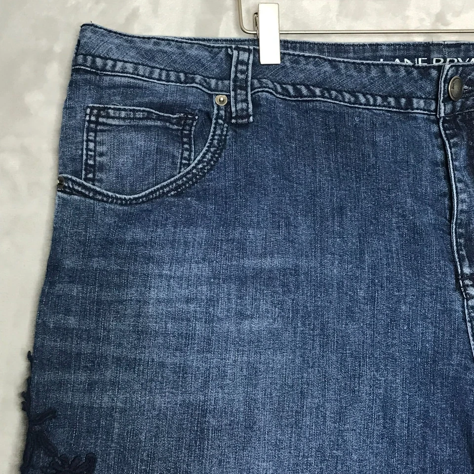 Corto Lane Bryant para mujer 26 apliques de encaje lavado oscuro cintura alta elástico boho Foto 3 de 4