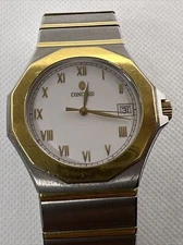 CONCORD MARINER SG 15 78 110 Stainless Steel 18K Yellow Gold Bezel Quartz Watch