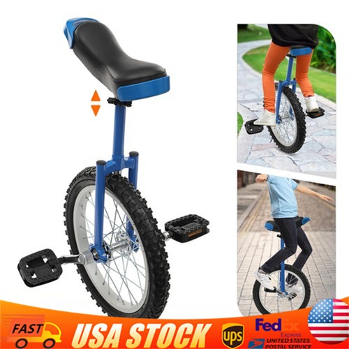 16" Unicycle One-Wheel Bike Kids Adults Beginner Outdoor Sports Self Balancing