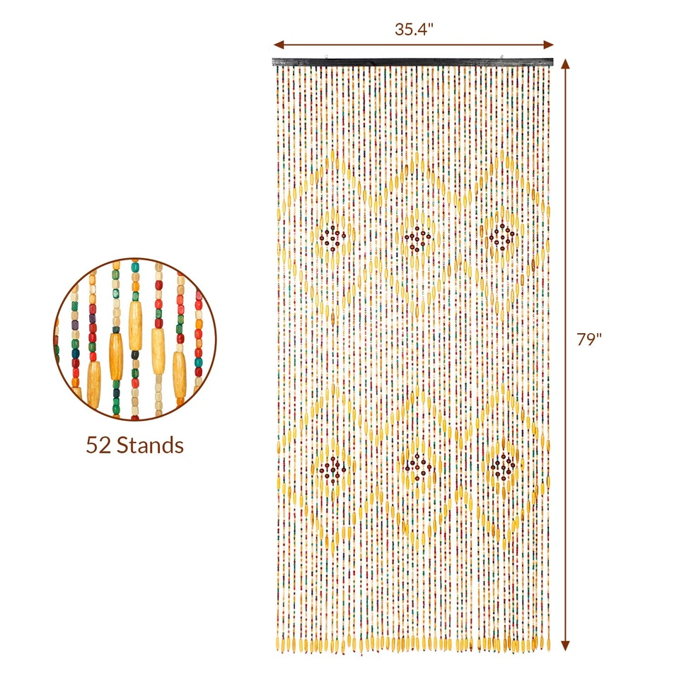 Perlenvorhang Türvorhang als Dekoration & Insektenschutz 90x200cm 52 Stränge NEU - Bild 2 von 4