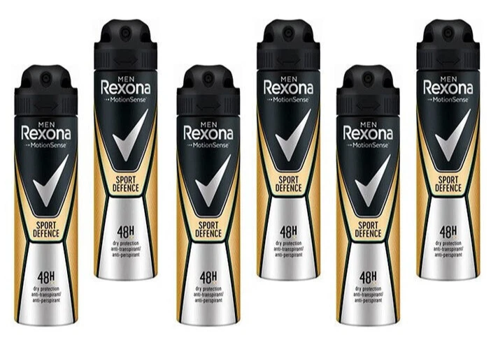 6x Rexona Men MotionSense Deo Spray Sport Defence 48H, Anti-Transpirant, 150ml