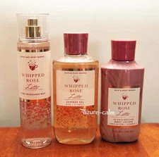 Bath Body Works WHIPPED ROSE LATTE 8ozs Fragrance Mist, Shower Gel & Body Lotion