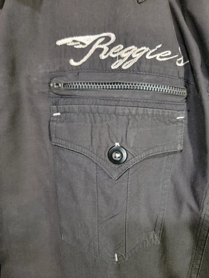 Jordan Craig XXXL Men's Shirt "Reggie's Chop Shop" distressed badges Embroidery - Изображение 3 из 4