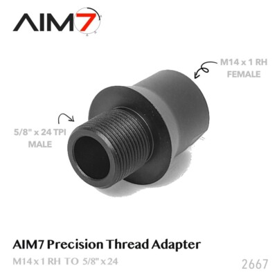 AIM7 Thread Adapter  M14x1 RH to 5/8'' - 24  Aluminum Black - 2667
