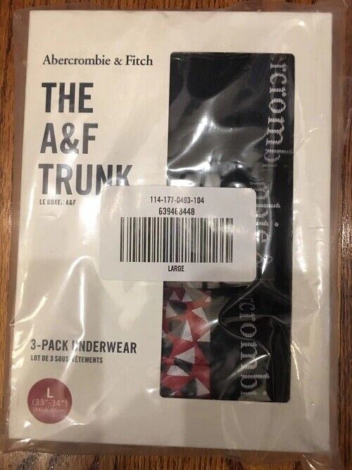 Abercrombie & Fitch A & F Mens Trunk 3 Pack Underwear XL , M new #RA-29