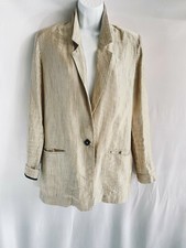 Forte-forte Women's Jacket Beige/black Blazer Cotton/baumwolle Jacket Long Sleev