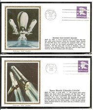 USA Space Cover. Space Shuttle Columbia Lift-Off .April 12.1981. Colorano. 1