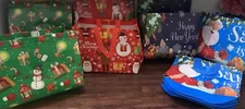 LOT OF 60 PC Christmas Gift Tote Bags with Handles, Reusable 12.5" x 9.8" x 6.7"