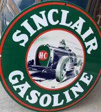 Vintage Style Sinclair Racing Car Gasoline Oil Metal Quality Sign