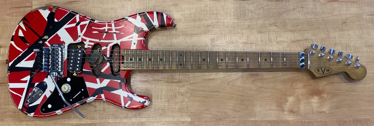 EVH Striped Series Frankenstein Relic Electric Guitar Red Black