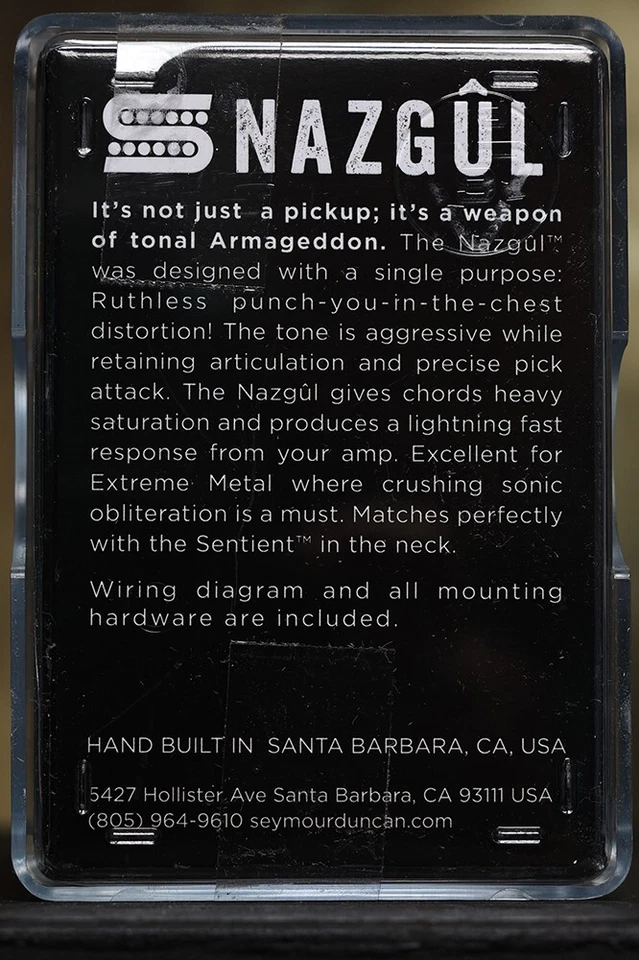 SEYMOUR DUNCAN Nazgul 6 Cordas Ponte Humbucker TREMBUCKER Pickup Preto - Imagem 2 de 3