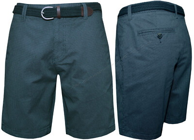 Herren Smart Shorts 100 % Baumwolle Gürtel Bermuda Freizeit Sommer Ex Store 30'' - 44''
