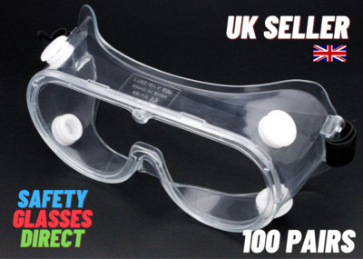 100 Paar Schutzbrille Augenschutz Antibeschlag Überbrille Schutzbrille