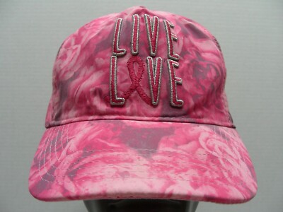 LIVE - LOVE - Floral Print - One Size Adjustable Strapback Baseball Cap Hat!