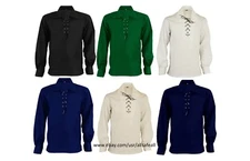 Scottish GHILLIE KILT SHIRT, Choice of 8 Colors Jacobite Jacobean Size S To 8XL