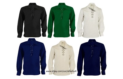 Scottish Ghillie Kilt Shirt In Choice Of Colors Jacobite Jacobean
