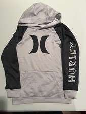 Hurley Black Gray Pullover Athletic Dri-Fit Hoodie Boys Size 6