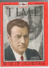 TIME Nelson ROCKEFELLER Aldrich candidate RARO magazine October 6, 1958