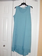 Women~LOGO LOUNGE by LORY GOLDSTEIN~TEAL~POCKETS ~SLEEVELESS~TERRY DRESS Size XL