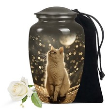 Unique Cat with Moon Design Pet Cremation Urn Pet Cremation Urn For Cat