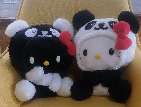 hello kitty black and white plush